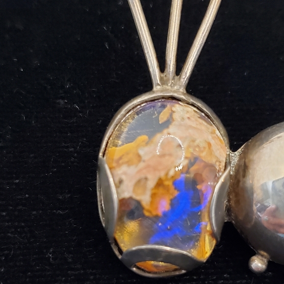 Reveriano Castillo Taxco Sterling Quartz Caterpillar Brooch Whimsical  6 inch - Picture 12 of 13